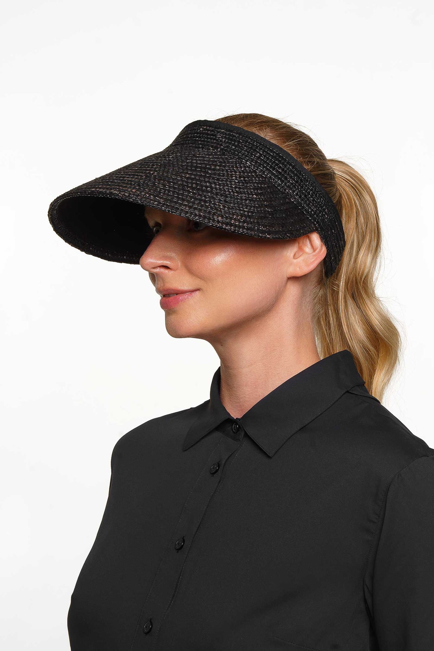 Unisex Carmen Wheat Straw Visor | Black