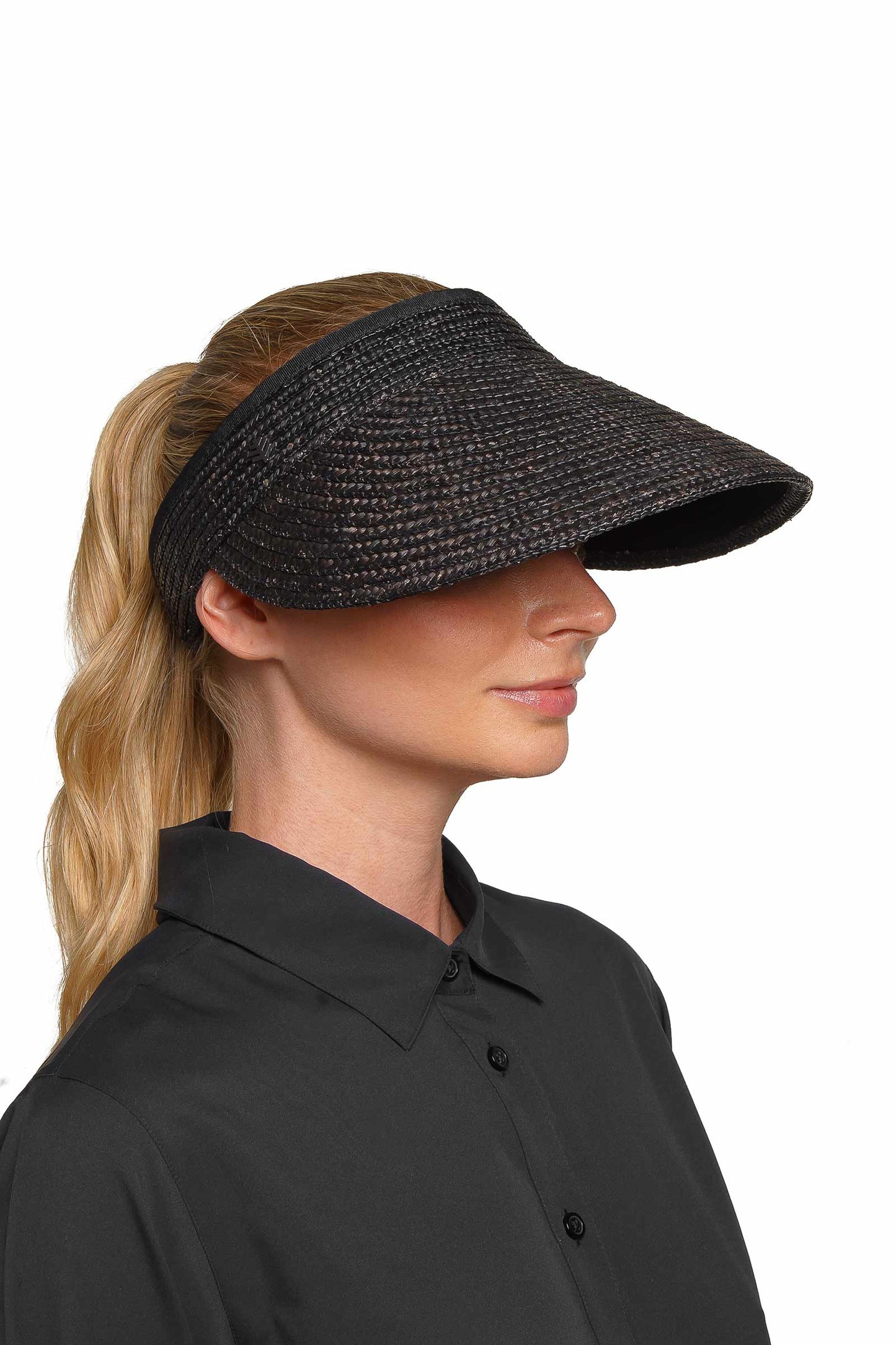 Unisex Carmen Wheat Straw Visor | Black