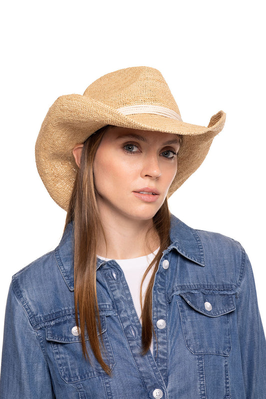 Women's Stagecoach Crochet Raffia Western Hat | Natural