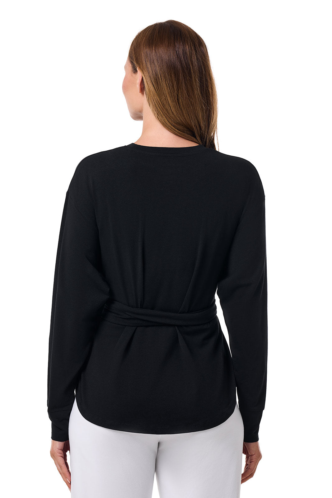 Women's Merrick Long Sleeve Tie Shirt | Black