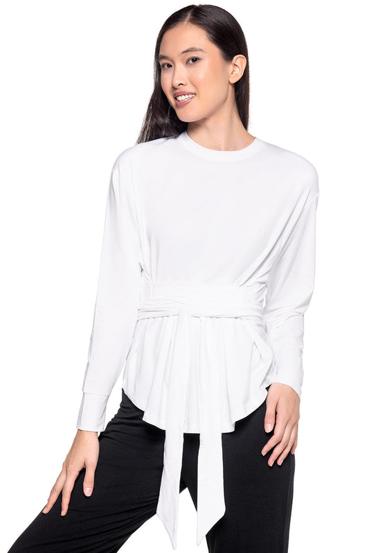 Women's Merrick Long Sleeve Tie Shirt | White