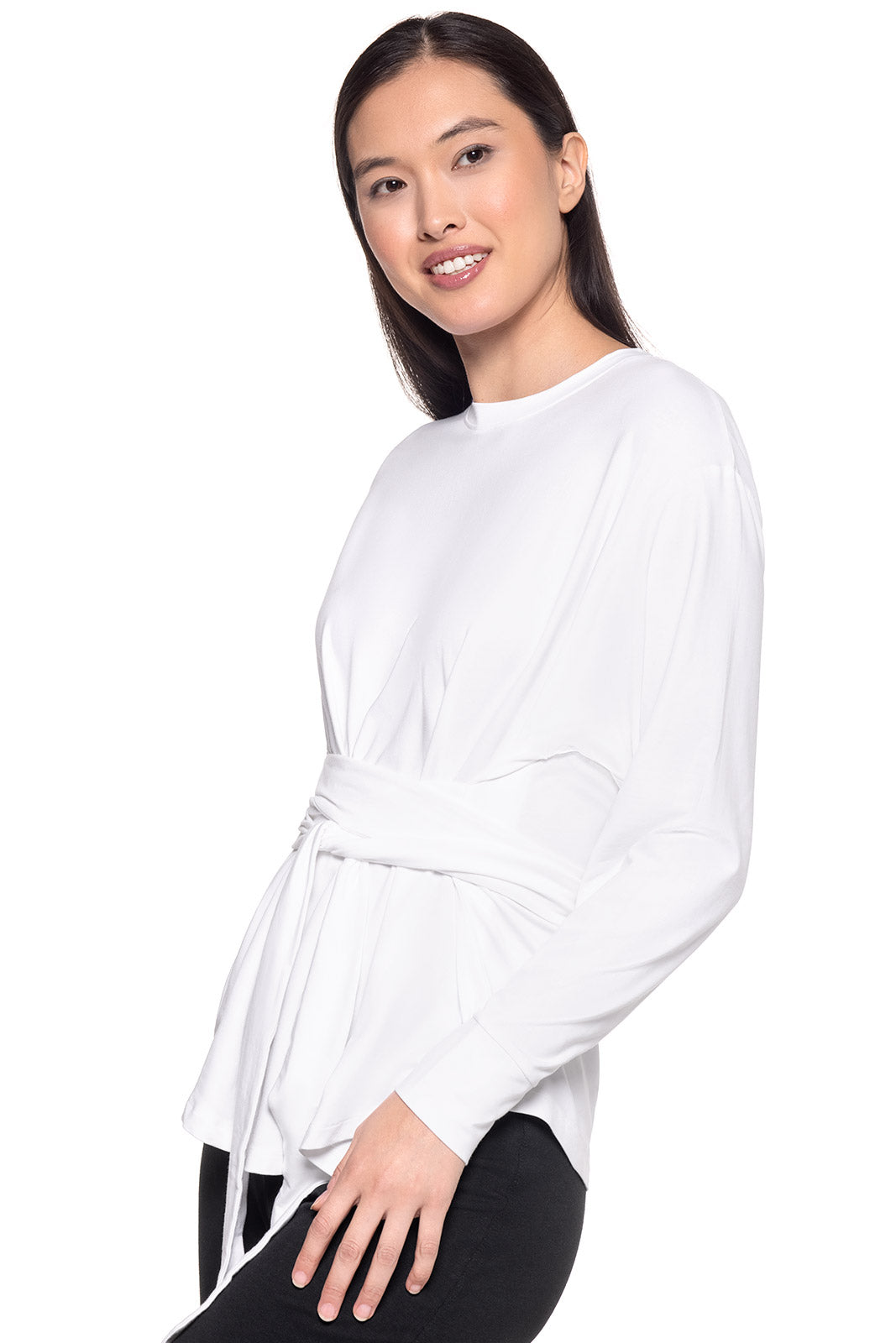 Women's Merrick Long Sleeve Tie Shirt | White