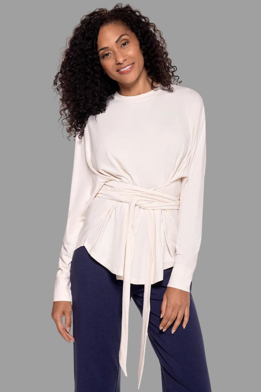 Women's Merrick Long Sleeve Tie Shirt | Pearl