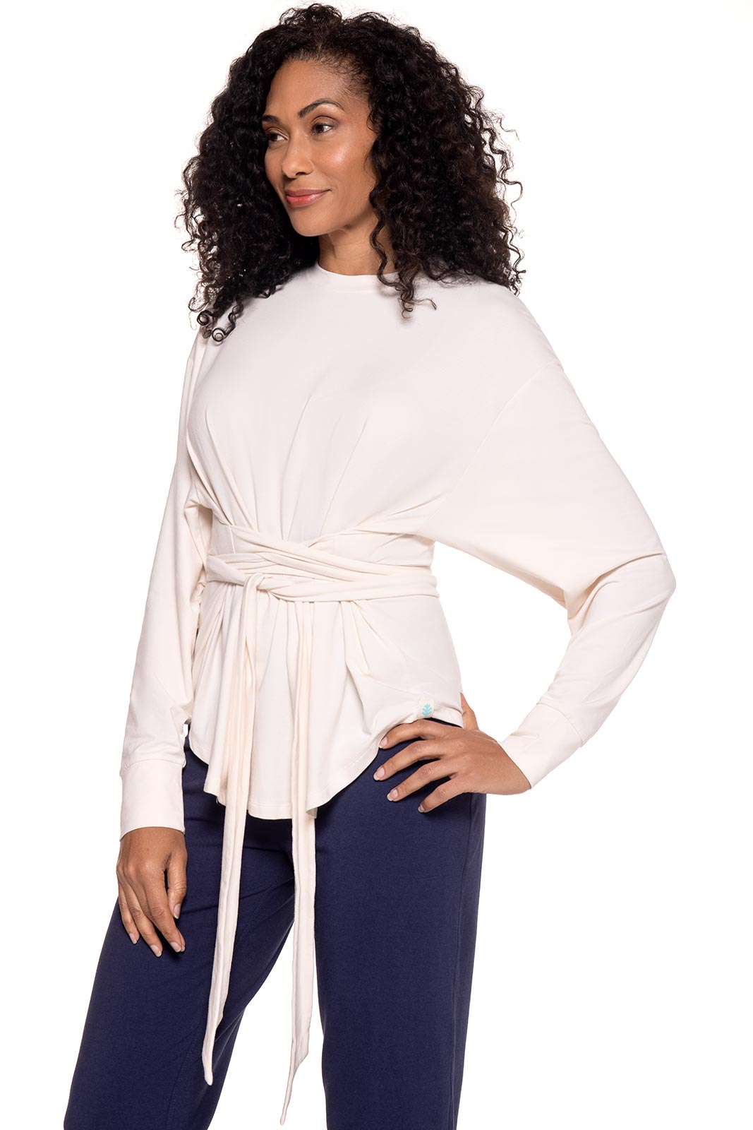 Women's Merrick Long Sleeve Tie Shirt | Pearl