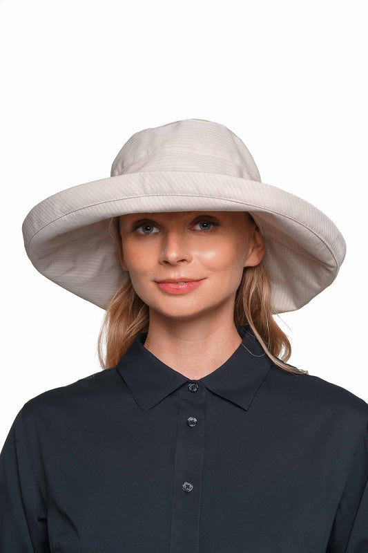 Women's Sydney Kettle Brim Cotton Hat | Natural Herringbone | March