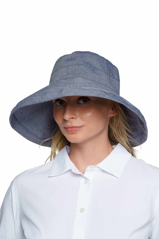 Women's Sydney Kettle Brim Cotton Hat | Denim Blue