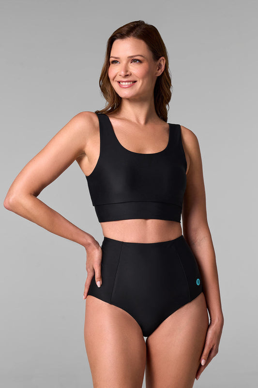 Women's Spring Garden Crop Bikini Top | Black