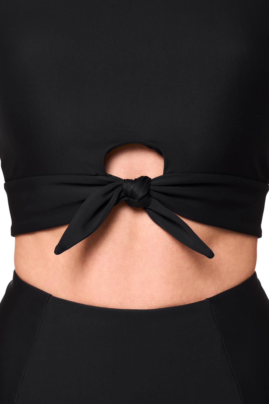 Women's Hibiscus Island Crop Swim T-Shirt | Black