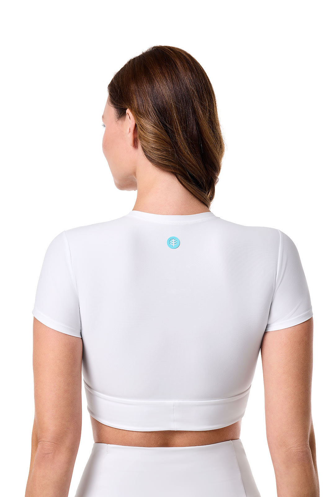 Women's Hibiscus Island Crop Swim T-Shirt | White