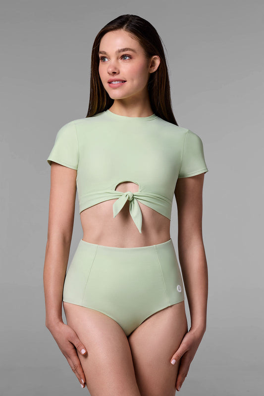 Women's Hibiscus Island Crop Swim T-Shirt | Seedling