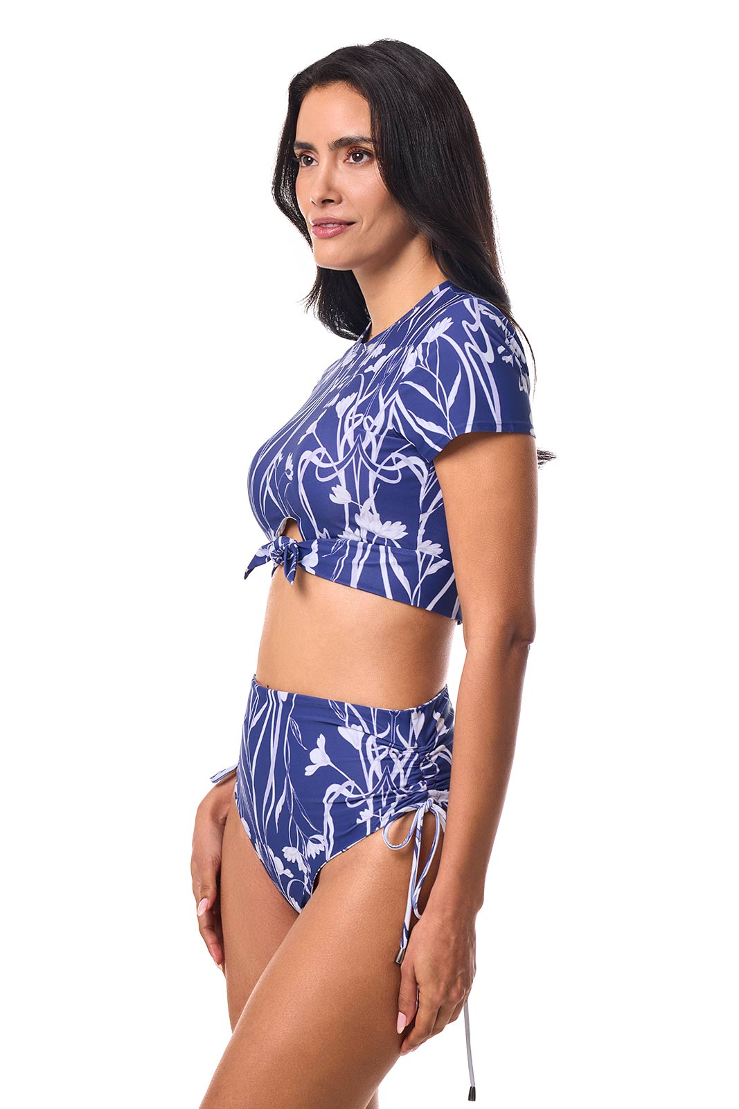 Women's Hibiscus Island Crop Swim T-Shirt | Future Dusk Iris Dusk