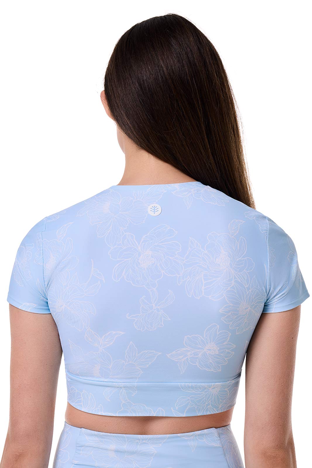 Women's Hibiscus Island Crop Swim T-Shirt | Skyride Perfect Peony
