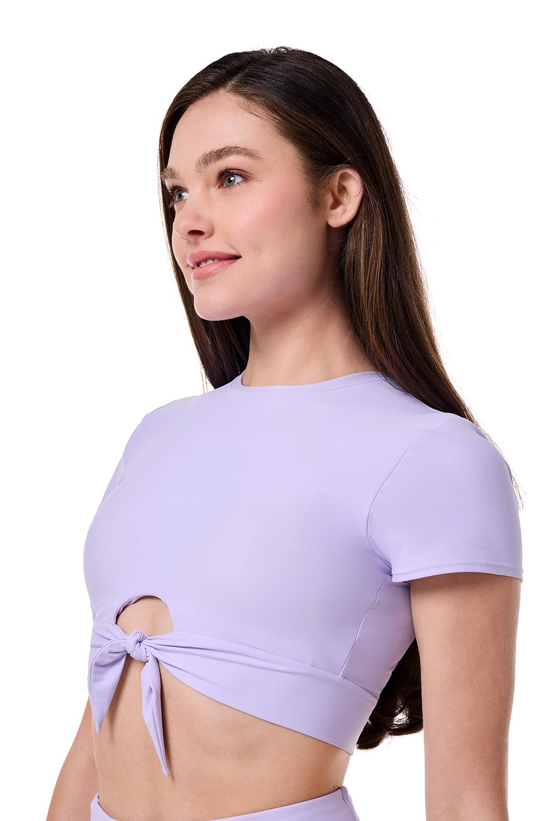 Women's Hibiscus Island Crop Swim T-Shirt | Lavendula
