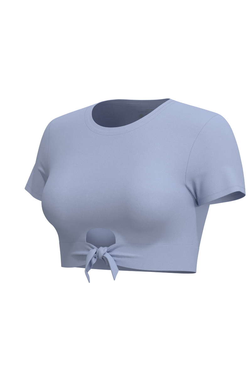 Women's Hibiscus Island Crop Swim T-Shirt | Periwinkle