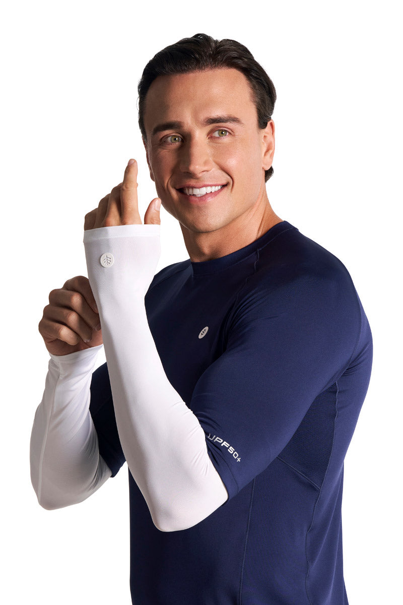 Men's MaxShield Performance Arm Sleeve | White