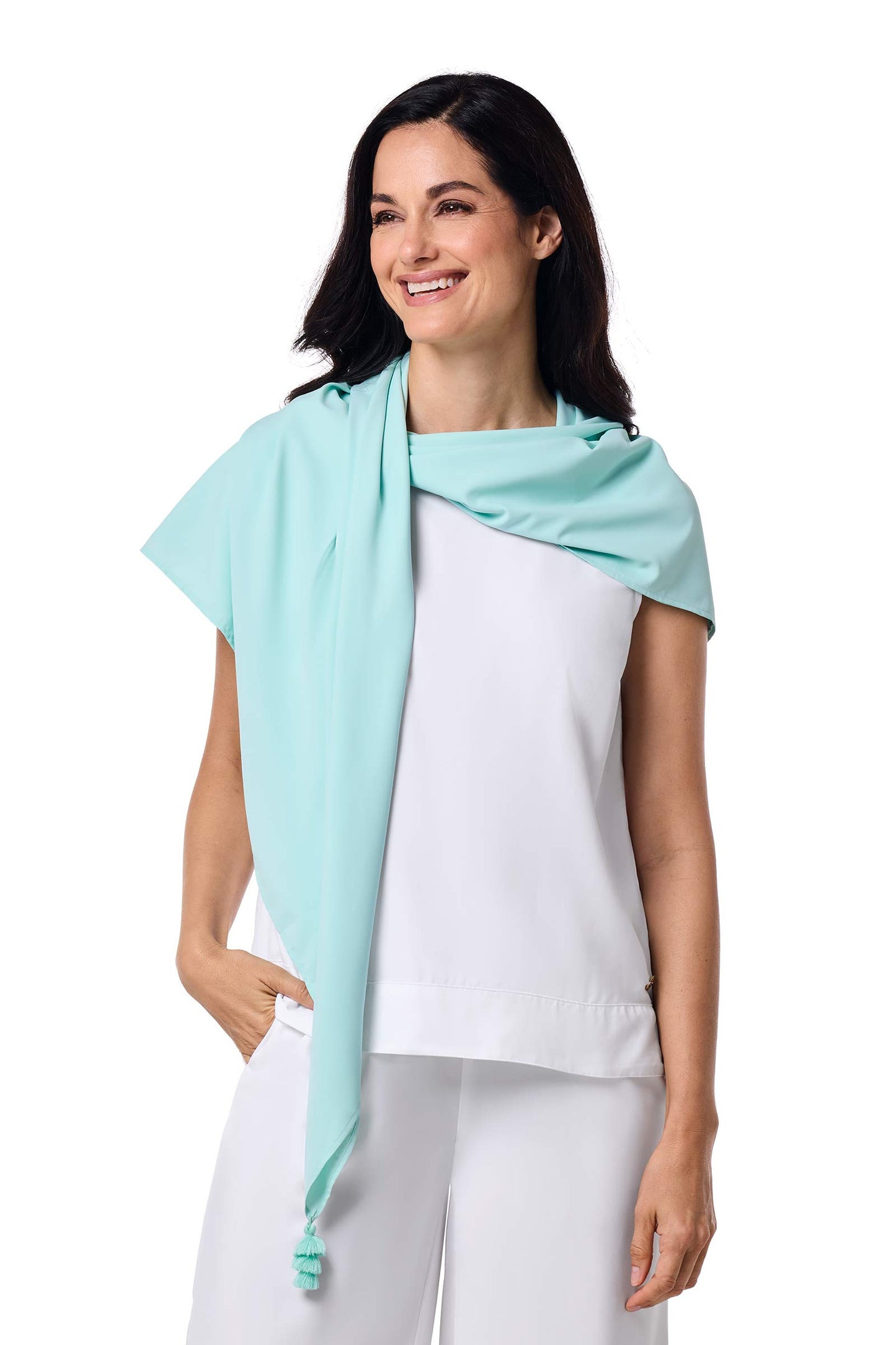 Women's Minneola Featherlight Scarf | Misty Aqua