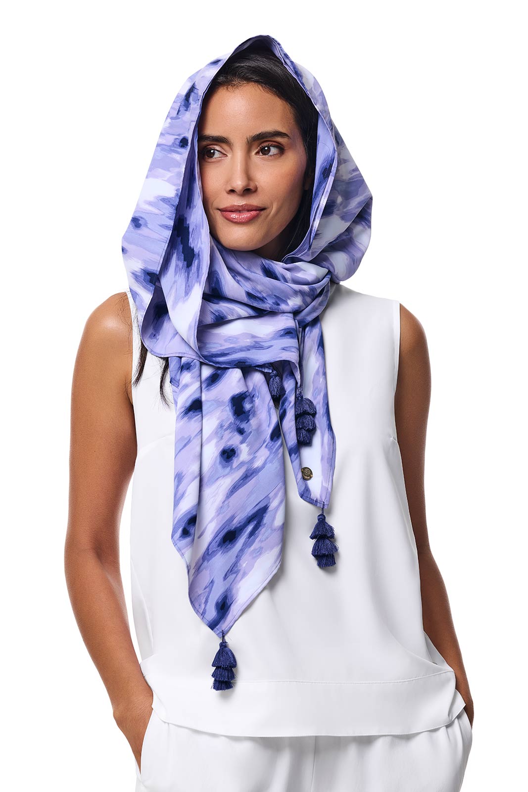 Women's Minneola Featherlight Scarf | Future Dusk Icat Watercolor