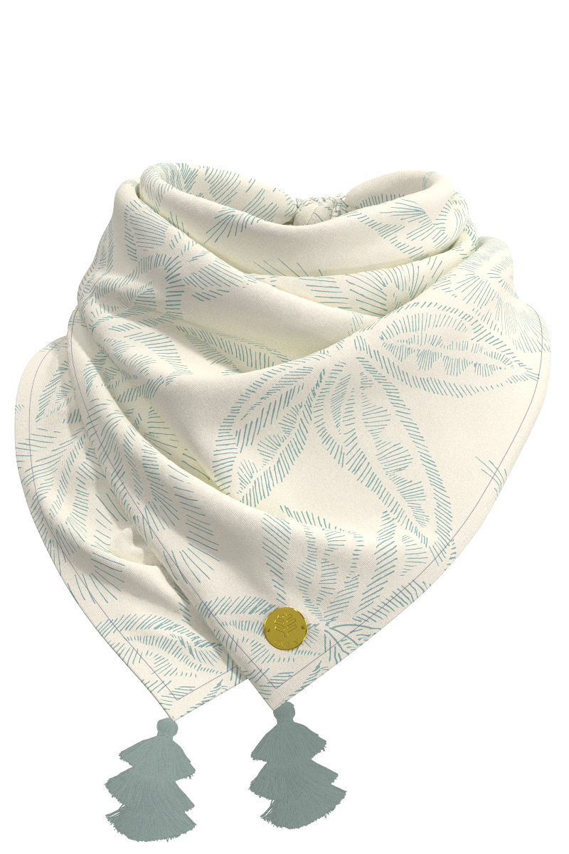 Women's Minneola Featherlight Scarf | Vanilla Embroidered Leaves