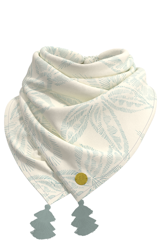Women's Minneola Featherlight Scarf | Vanilla Embroidered Leaves