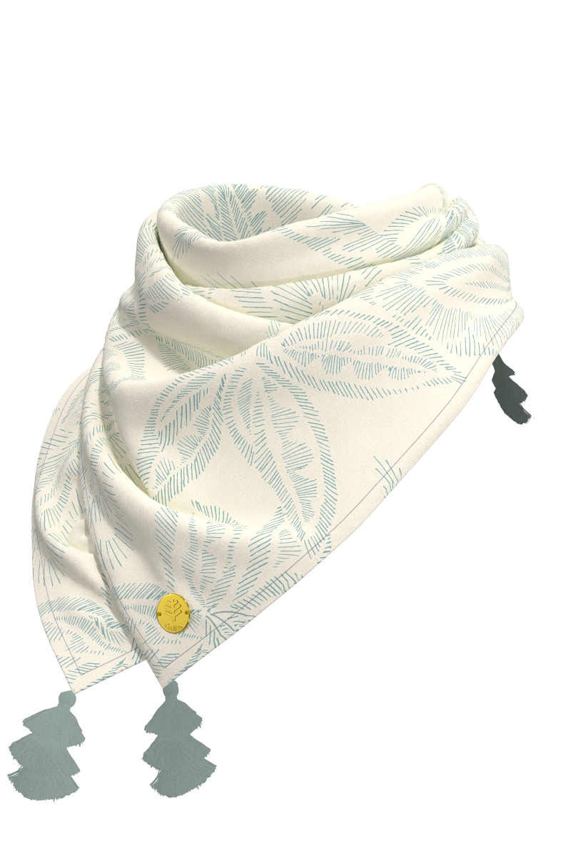 Women's Minneola Featherlight Scarf | Vanilla Embroidered Leaves