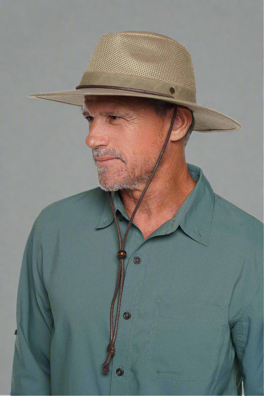 Unisex Walkabout Vented Hat Waxed Cotton | Smoke Grey