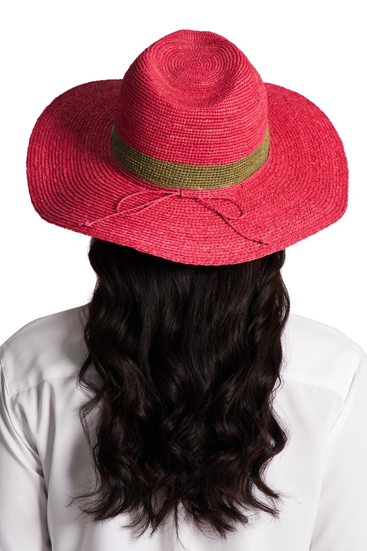 Unisex Playa Crochet Raffia Fedora | Magnolia Pink