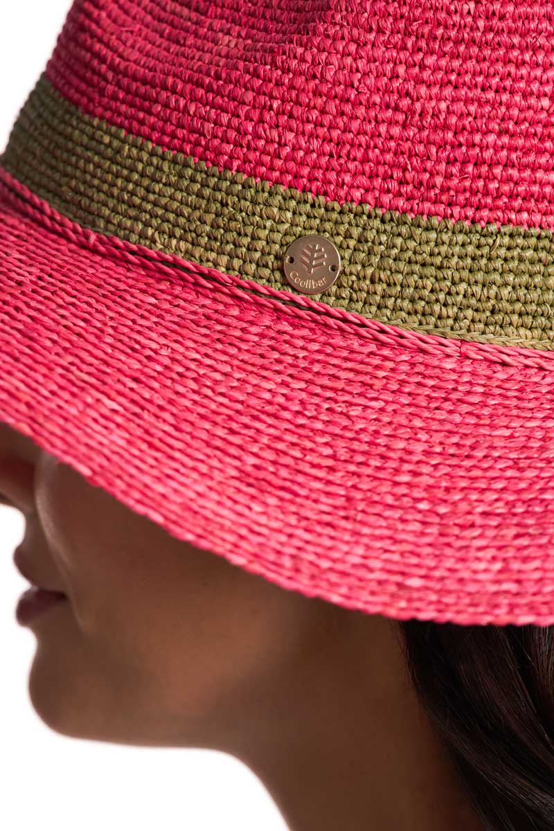 Unisex Playa Crochet Raffia Fedora | Magnolia Pink