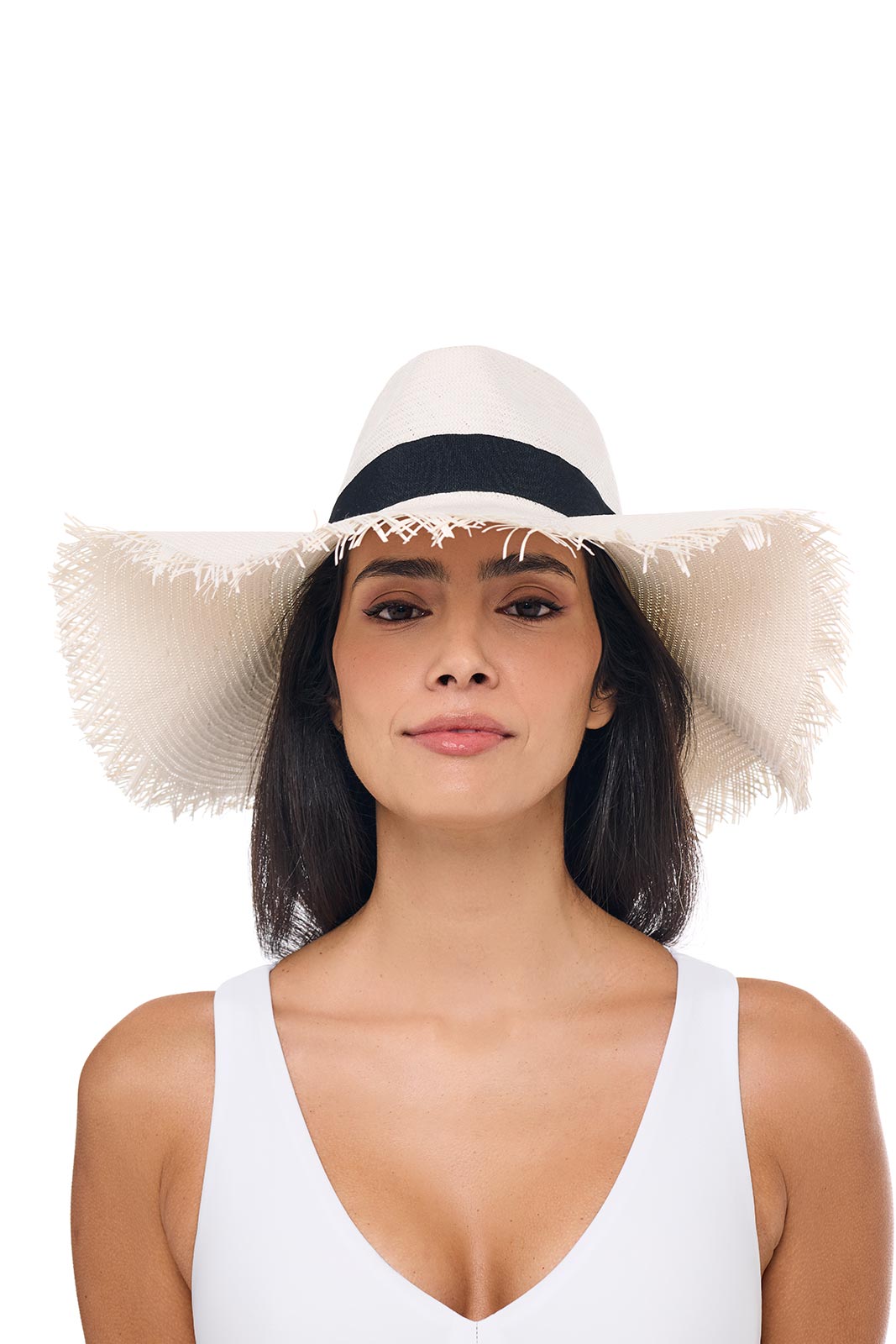 Men's Nassau Shantung Straw Frayed Sun Hat | Dark Brown