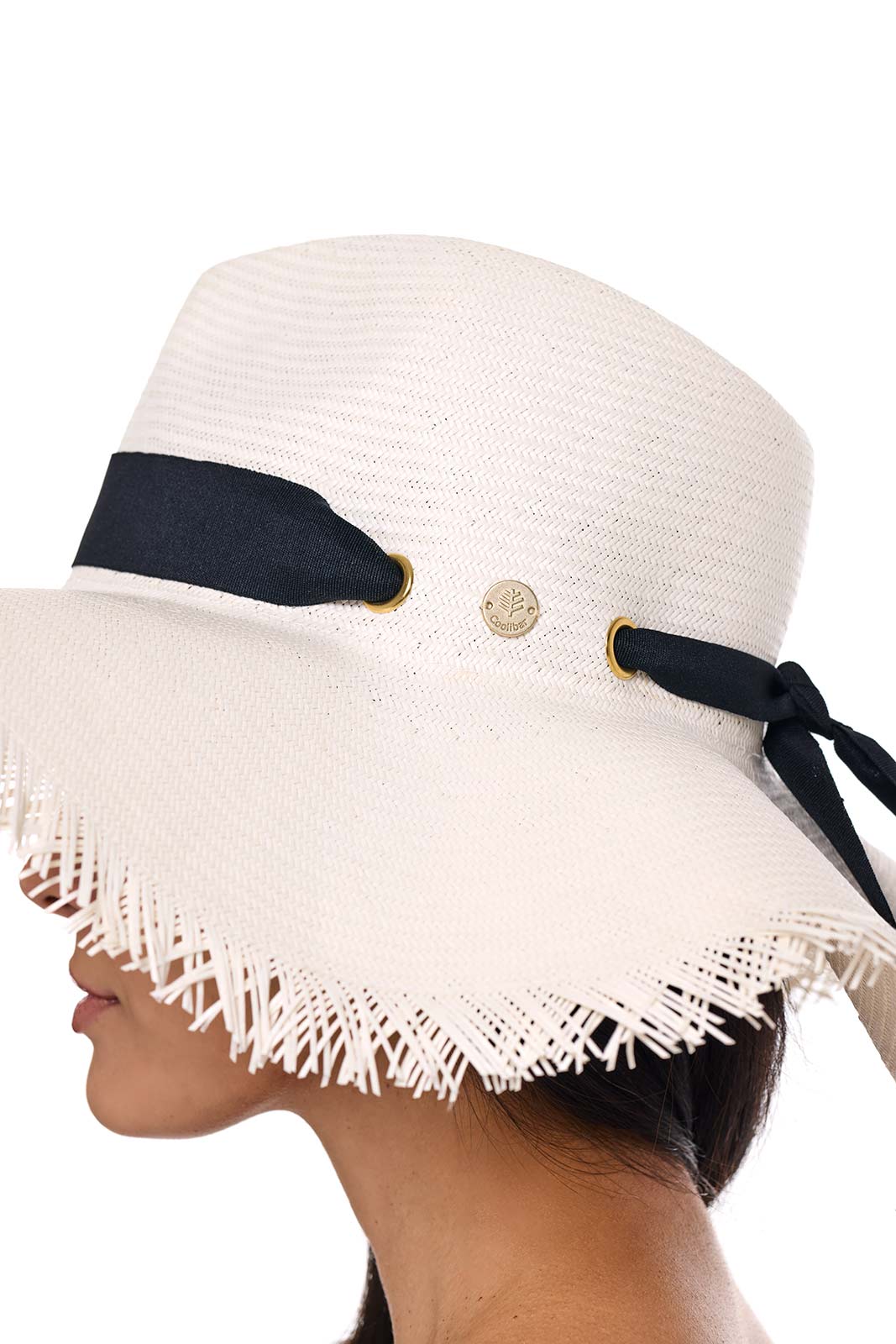 Men's Nassau Shantung Straw Frayed Sun Hat | Dark Brown