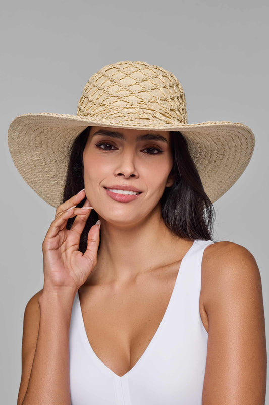 Women's Sand Dollar Paper Straw Sun Hat | Natural