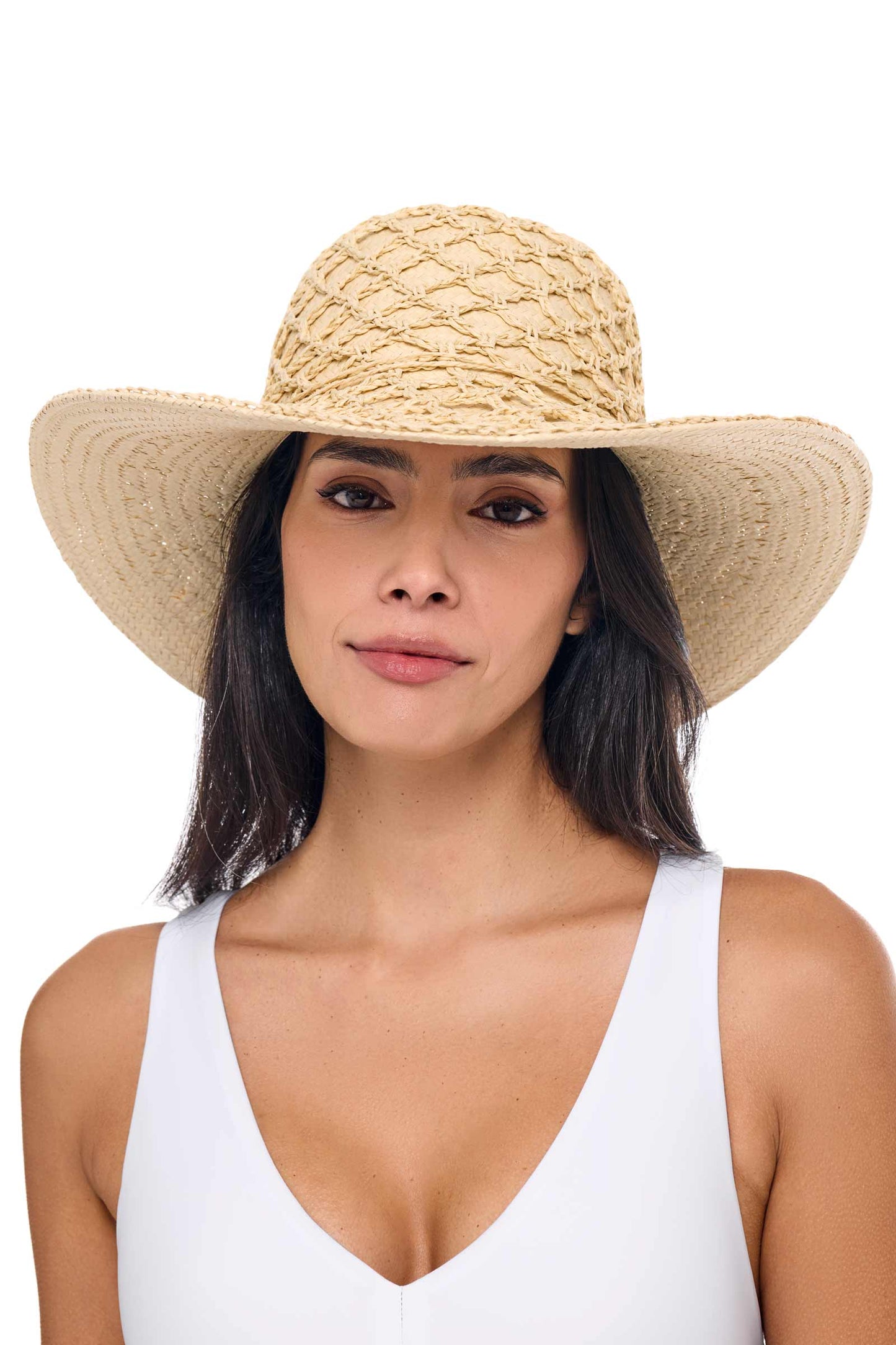 Women's Sand Dollar Paper Straw Sun Hat | Natural