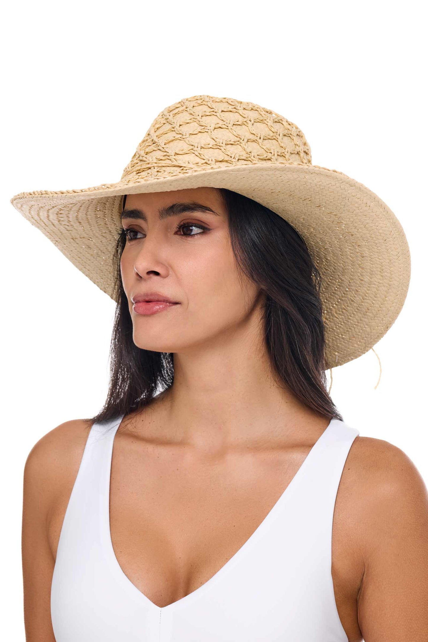Women's Sand Dollar Paper Straw Sun Hat | Natural
