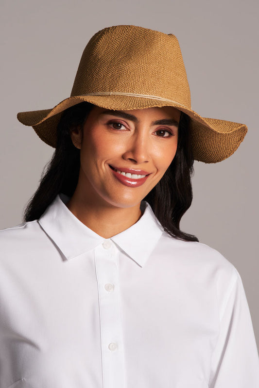 Women's Isla Hand Woven Fedora Toyo Straw | Toast