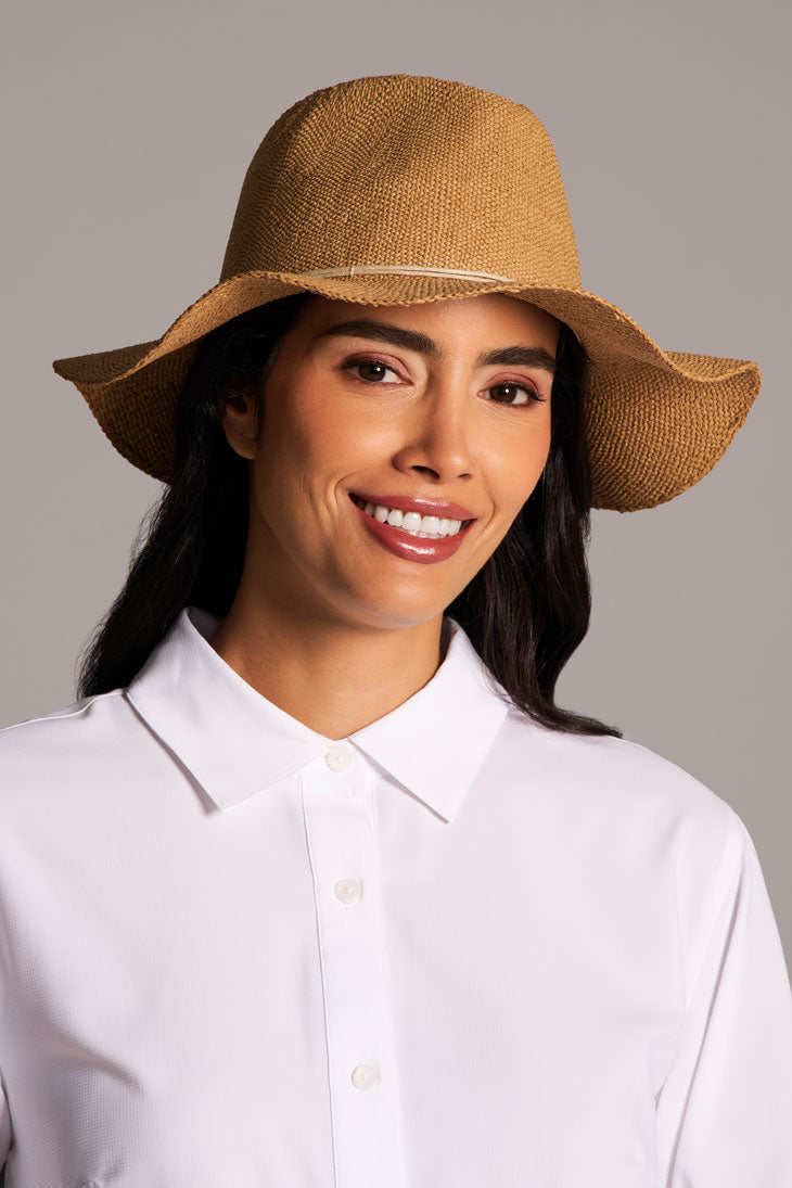 Women's Isla Hand Woven Fedora Toyo Straw | Toast