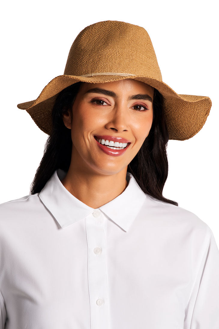 Women's Isla Hand Woven Fedora Toyo Straw | Toast