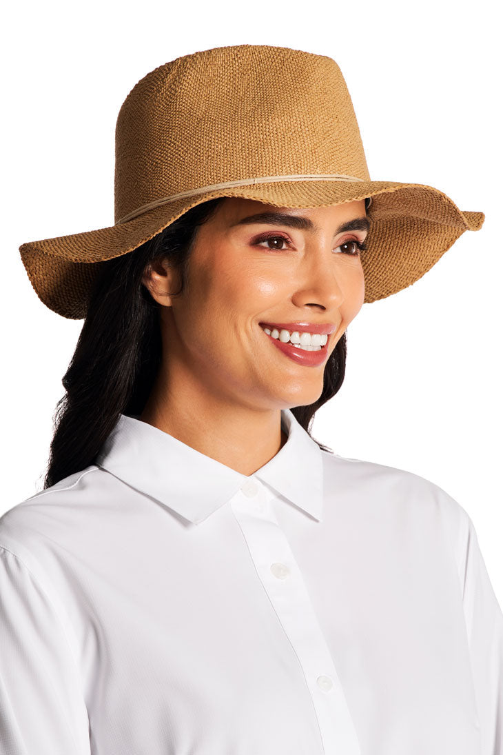 Women's Isla Hand Woven Fedora Toyo Straw | Toast