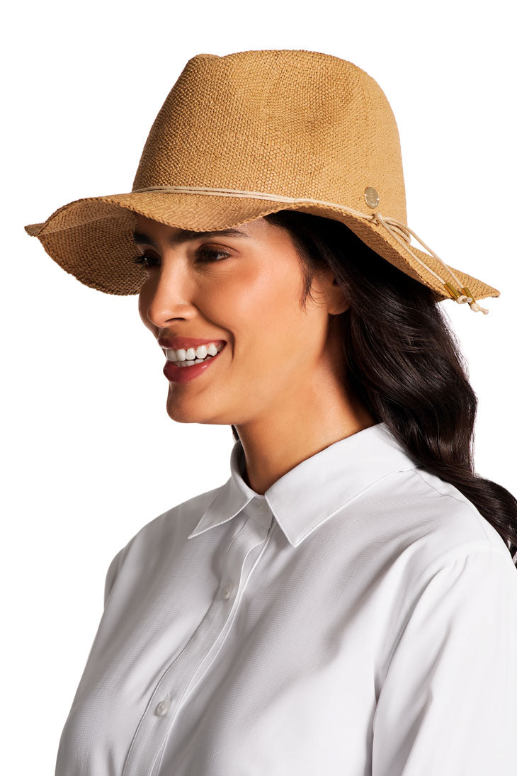 Women's Isla Hand Woven Fedora Toyo Straw | Toast