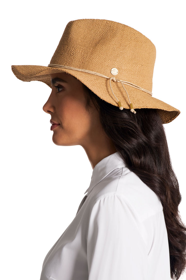 Women's Isla Hand Woven Fedora Toyo Straw | Toast