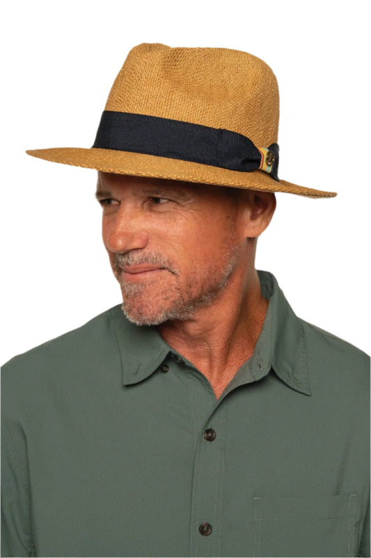 Men's Surf Club Hand Woven Fedora Rugby Stripe Band | Toast