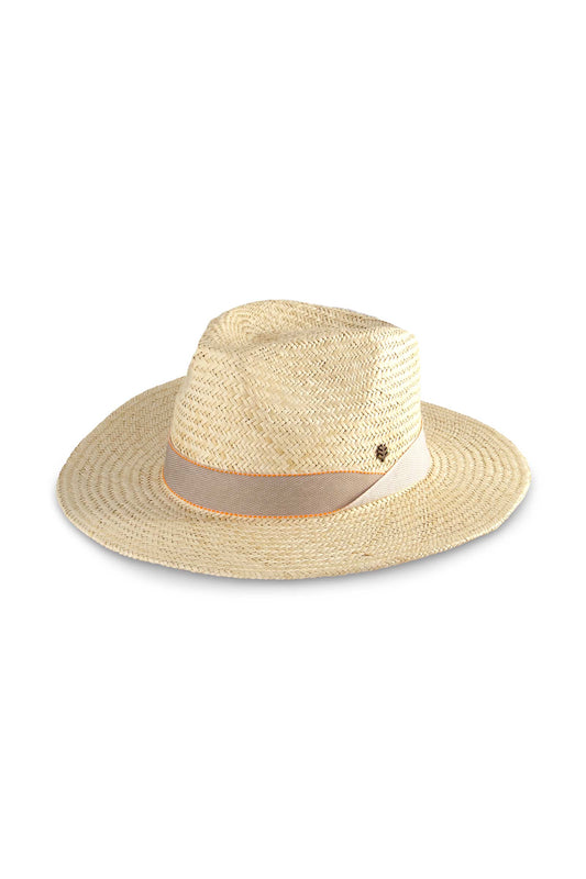 Men's Abaco Palm Straw Pinch Front Fedora | Natural