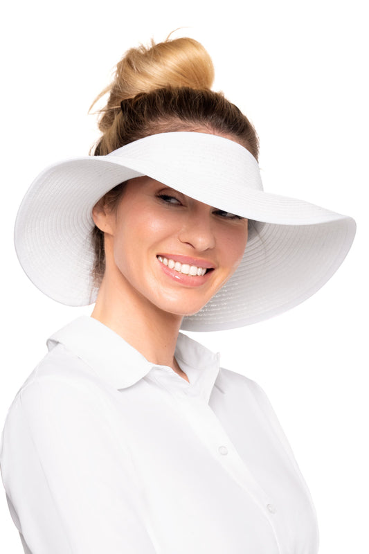 Women's Coolibar Rolled Packable Braid Visor | White