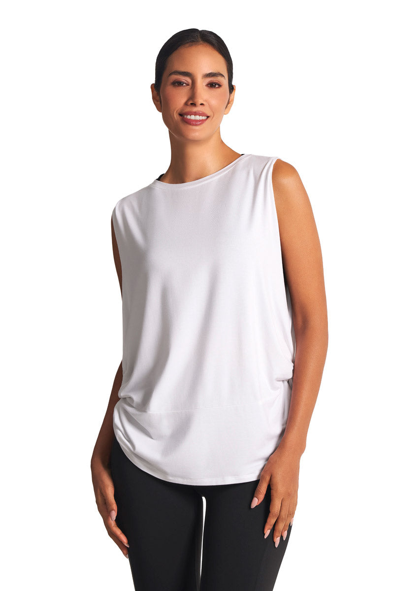 Women's Supine Twist Yoga Tank | White