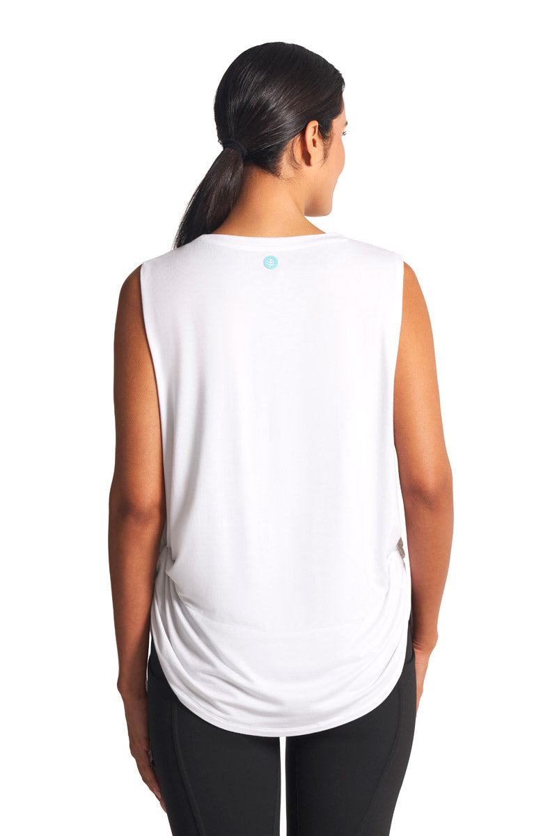 Women's Supine Twist Yoga Tank | White