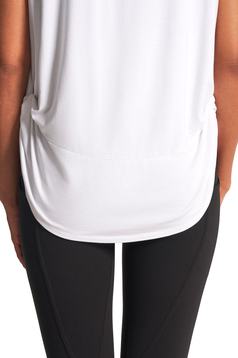Women's Supine Twist Yoga Tank | White