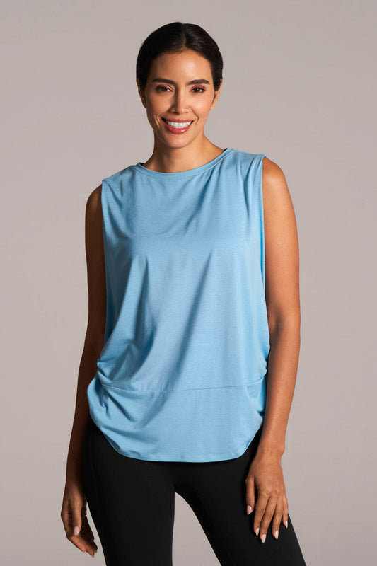 Women's Supine Twist Yoga Tank | Artic Blue