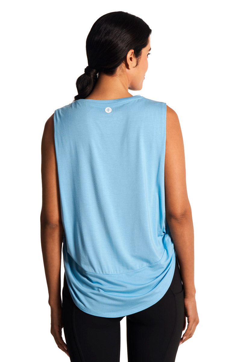 Women's Supine Twist Yoga Tank | Artic Blue