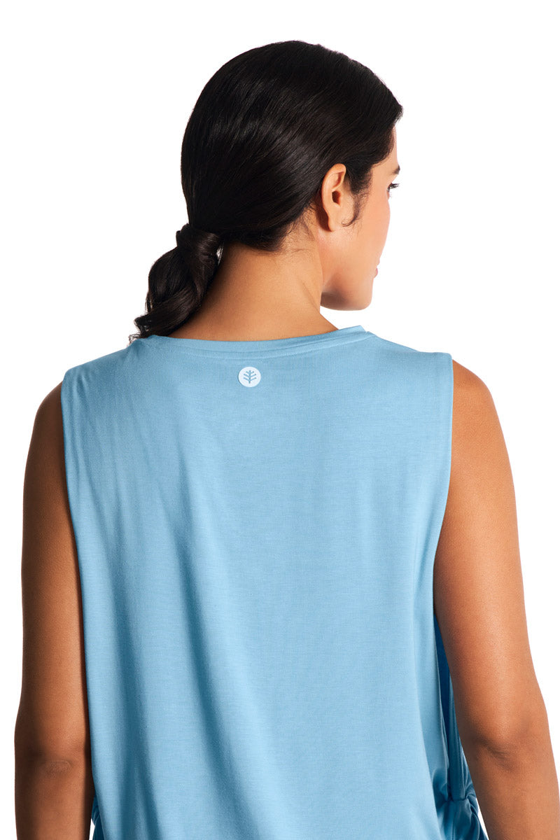 Women's Supine Twist Yoga Tank | Artic Blue