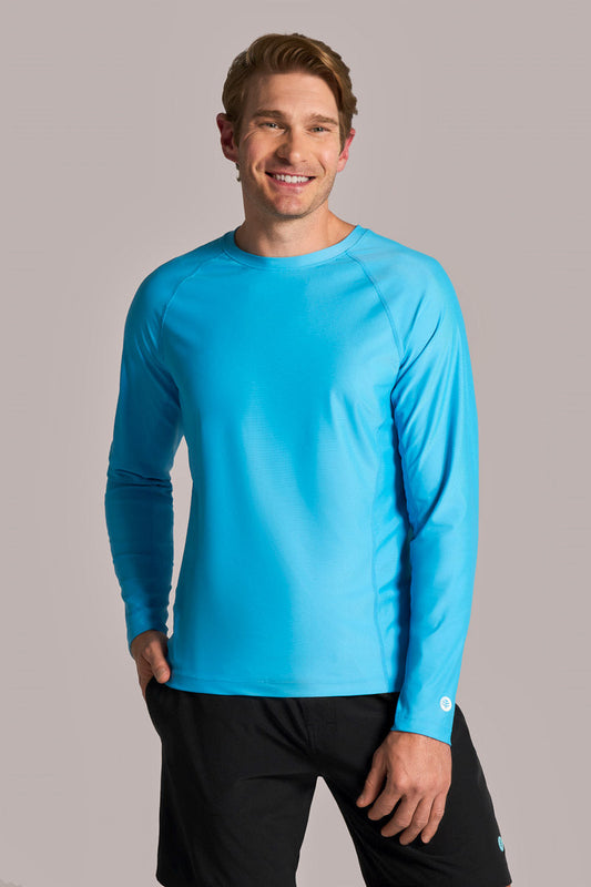 Men's Hightide Lite Long Sleeve Shirt Slate | Malibu Blue