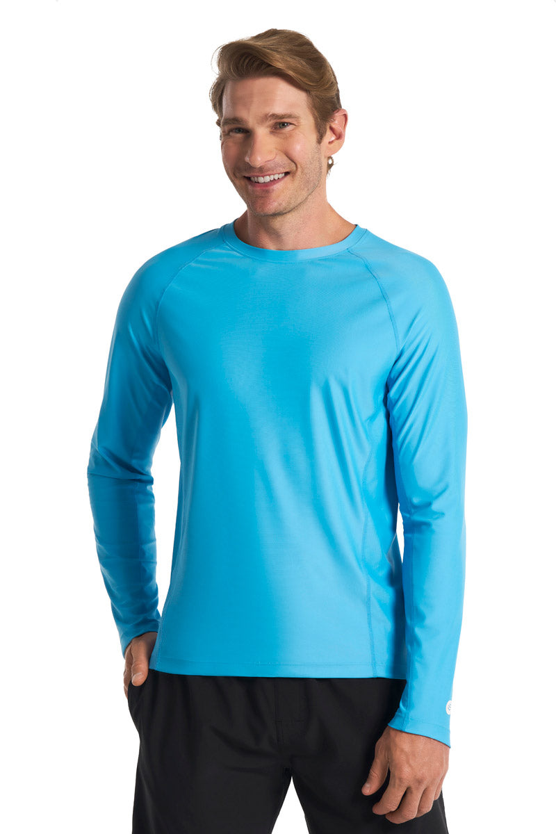 Men's Hightide Lite Long Sleeve Shirt Slate | Malibu Blue