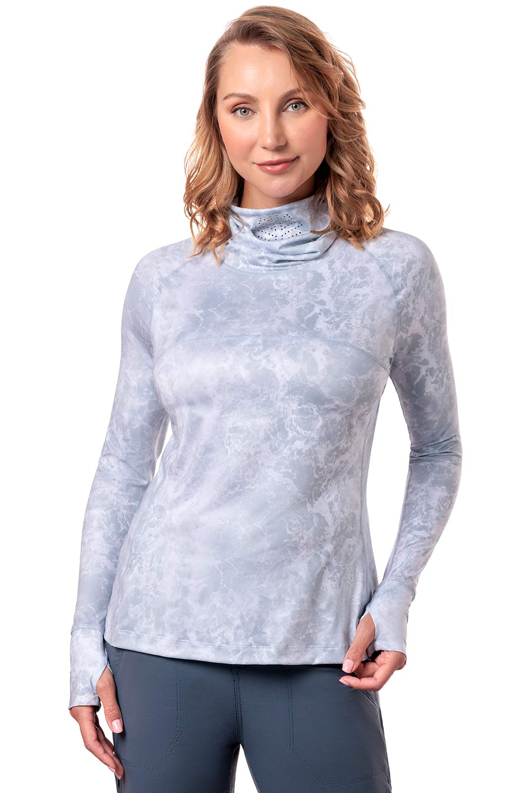 Women's Vented Paros Fishing T-Shirt | Grey Water Print